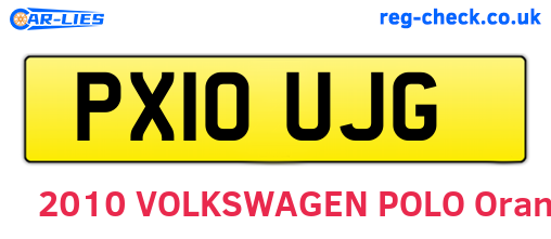 PX10UJG are the vehicle registration plates.