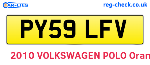 PY59LFV are the vehicle registration plates.