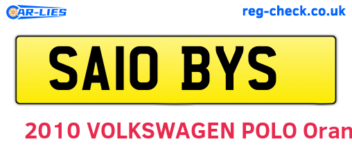 SA10BYS are the vehicle registration plates.