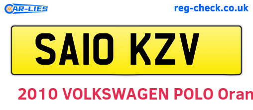 SA10KZV are the vehicle registration plates.