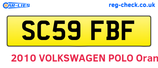SC59FBF are the vehicle registration plates.