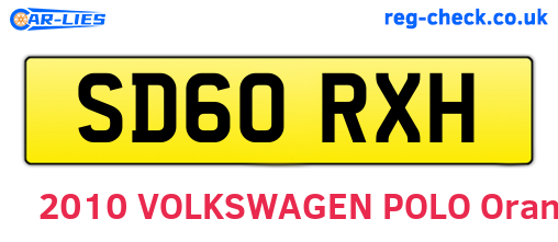 SD60RXH are the vehicle registration plates.