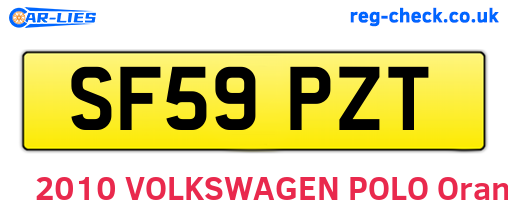 SF59PZT are the vehicle registration plates.