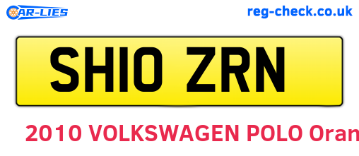 SH10ZRN are the vehicle registration plates.