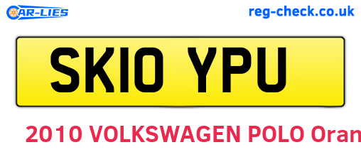 SK10YPU are the vehicle registration plates.