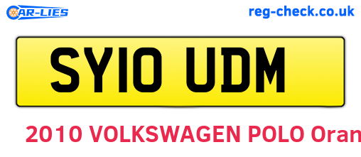 SY10UDM are the vehicle registration plates.