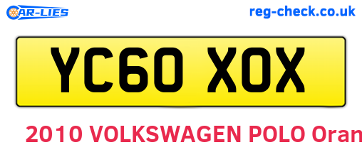 YC60XOX are the vehicle registration plates.