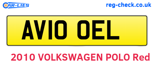 AV10OEL are the vehicle registration plates.