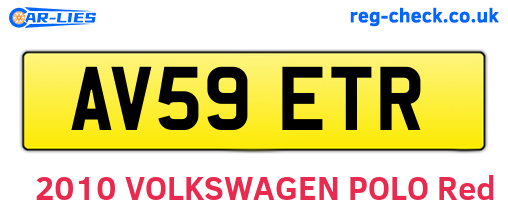 AV59ETR are the vehicle registration plates.