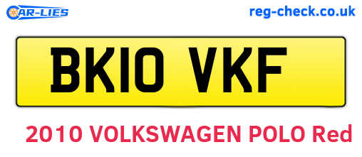 BK10VKF are the vehicle registration plates.