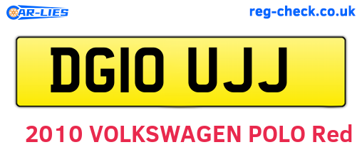 DG10UJJ are the vehicle registration plates.