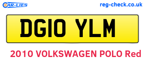 DG10YLM are the vehicle registration plates.
