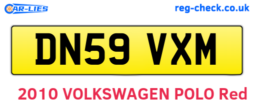 DN59VXM are the vehicle registration plates.