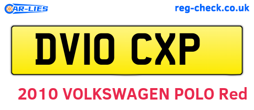 DV10CXP are the vehicle registration plates.