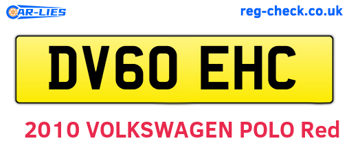 DV60EHC are the vehicle registration plates.