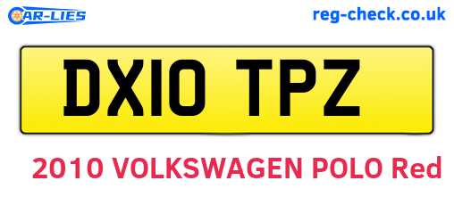 DX10TPZ are the vehicle registration plates.