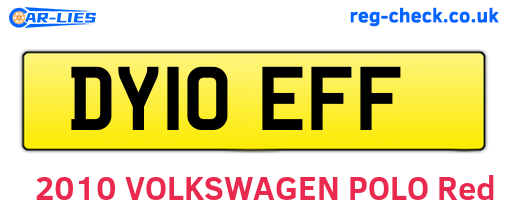 DY10EFF are the vehicle registration plates.