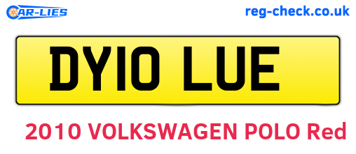 DY10LUE are the vehicle registration plates.