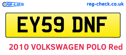 EY59DNF are the vehicle registration plates.