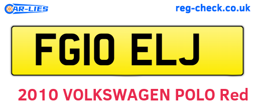 FG10ELJ are the vehicle registration plates.