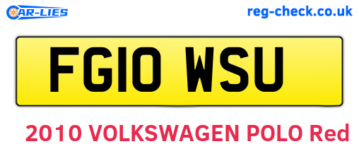 FG10WSU are the vehicle registration plates.