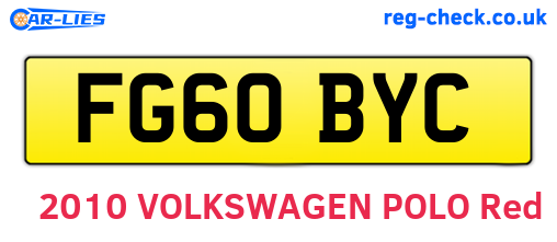 FG60BYC are the vehicle registration plates.