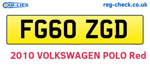 FG60ZGD are the vehicle registration plates.