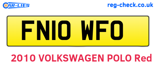 FN10WFO are the vehicle registration plates.