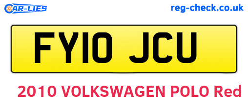 FY10JCU are the vehicle registration plates.
