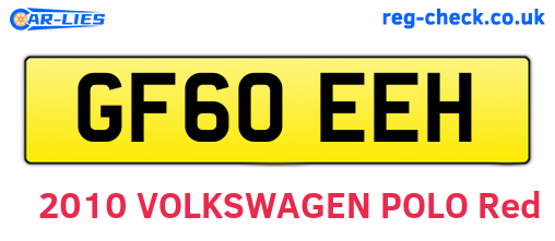 GF60EEH are the vehicle registration plates.