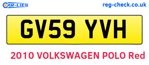 GV59YVH are the vehicle registration plates.