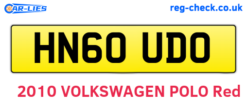 HN60UDO are the vehicle registration plates.