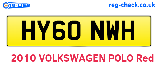 HY60NWH are the vehicle registration plates.