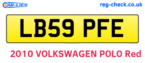 LB59PFE are the vehicle registration plates.