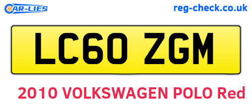 LC60ZGM are the vehicle registration plates.