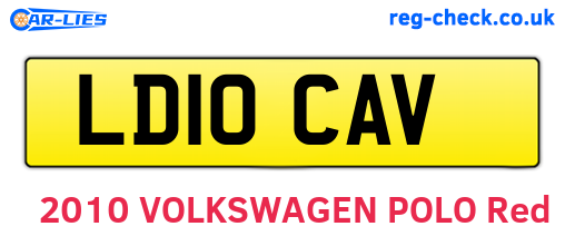 LD10CAV are the vehicle registration plates.
