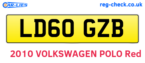 LD60GZB are the vehicle registration plates.
