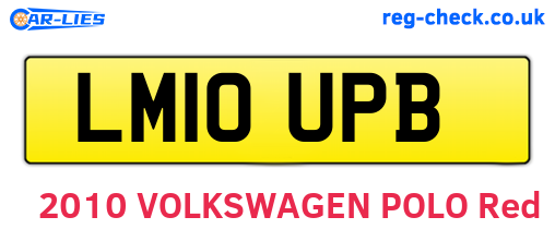 LM10UPB are the vehicle registration plates.