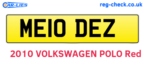ME10DEZ are the vehicle registration plates.