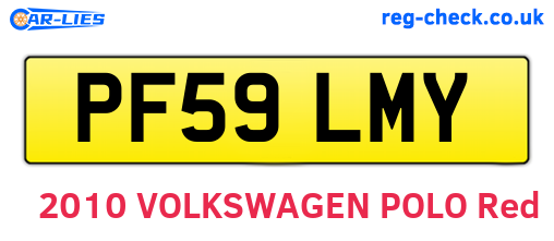 PF59LMY are the vehicle registration plates.