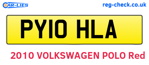 PY10HLA are the vehicle registration plates.