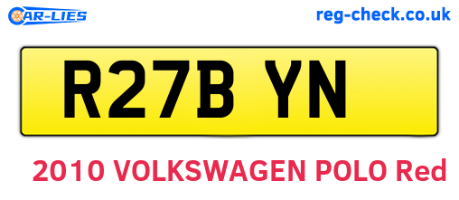 R27BYN are the vehicle registration plates.