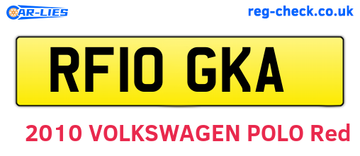 RF10GKA are the vehicle registration plates.