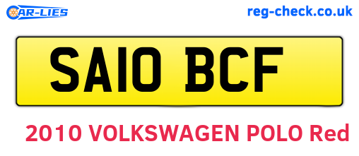 SA10BCF are the vehicle registration plates.