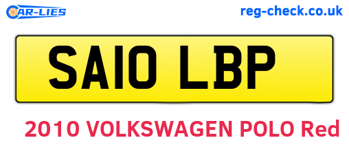 SA10LBP are the vehicle registration plates.