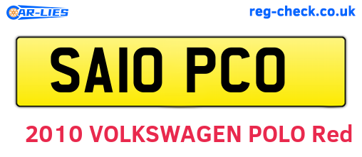 SA10PCO are the vehicle registration plates.