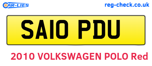 SA10PDU are the vehicle registration plates.