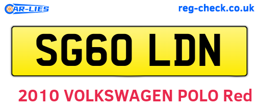 SG60LDN are the vehicle registration plates.