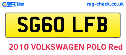 SG60LFB are the vehicle registration plates.
