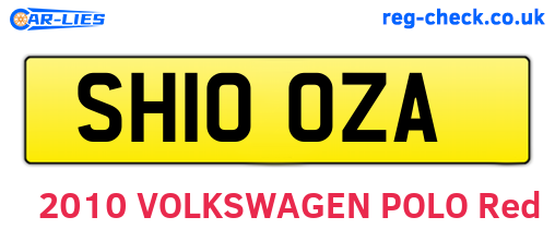 SH10OZA are the vehicle registration plates.